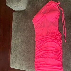 Women’s size large hot pink, one shoulder dress